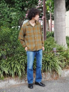 画像3: 70's VAN HEUSEN オンブレーチェック柄 レーヨンオープンカラーシャツ M (3)