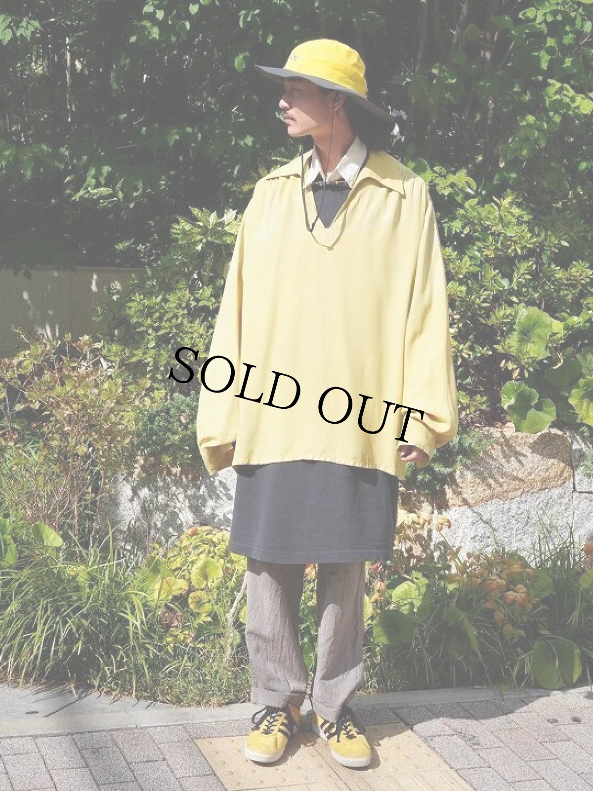 画像1: 〜60's Rochester Clothing レーヨン縮緬 スキッパーシャツ XXL (1)