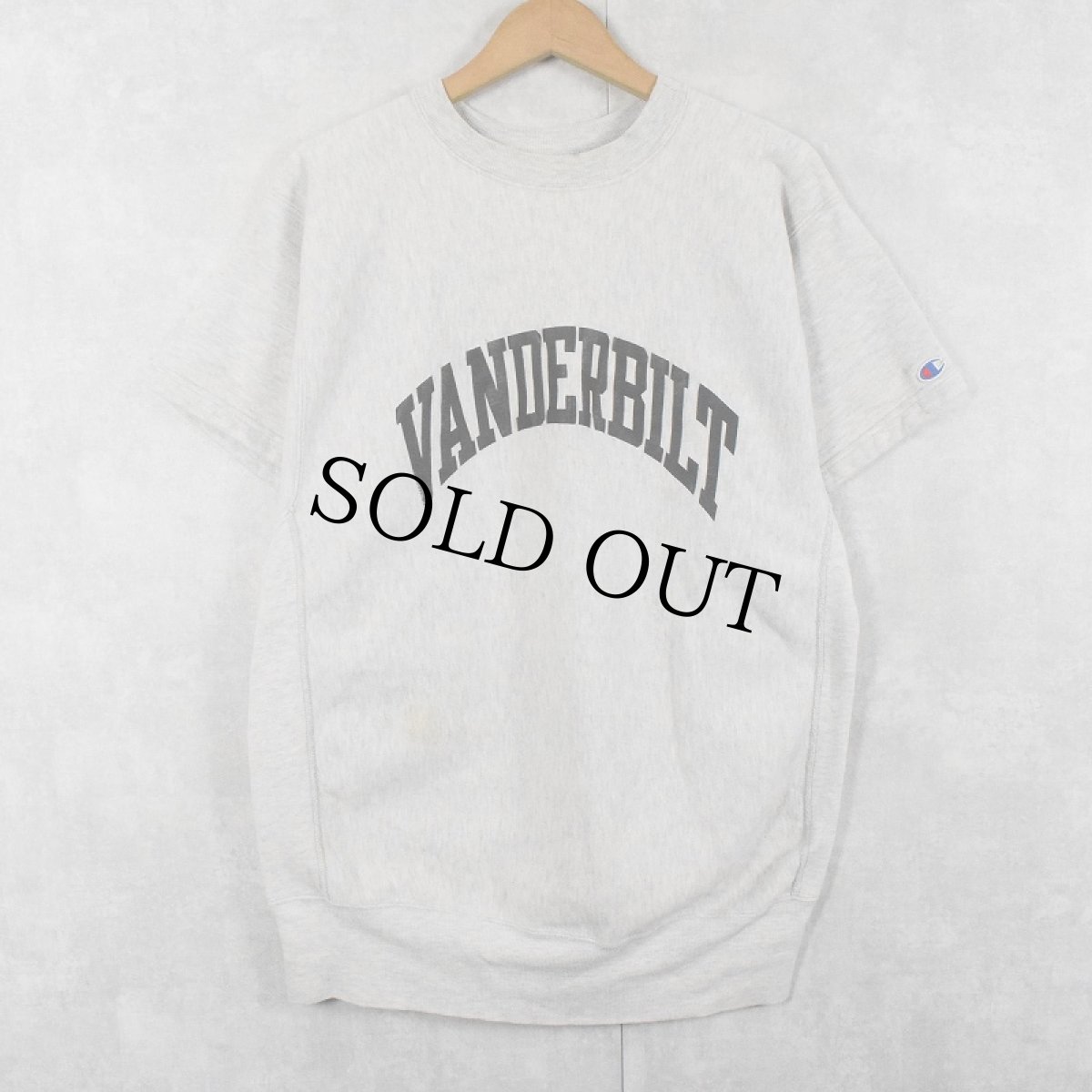 画像1: 90's Champion REVERSE WEAVE USA製 "VANDERBILT" 半袖プリントスウェット XL (1)