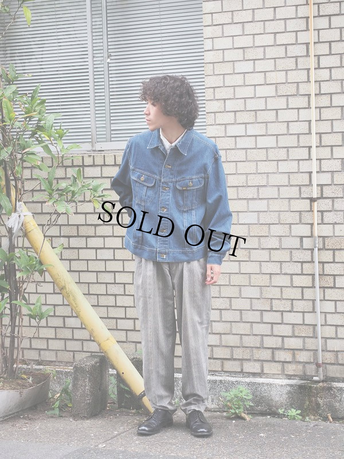 画像3: 80〜90's FRONT LINE チェック柄 ポリエステル×レーヨン 2タックスラックス W31 (3)