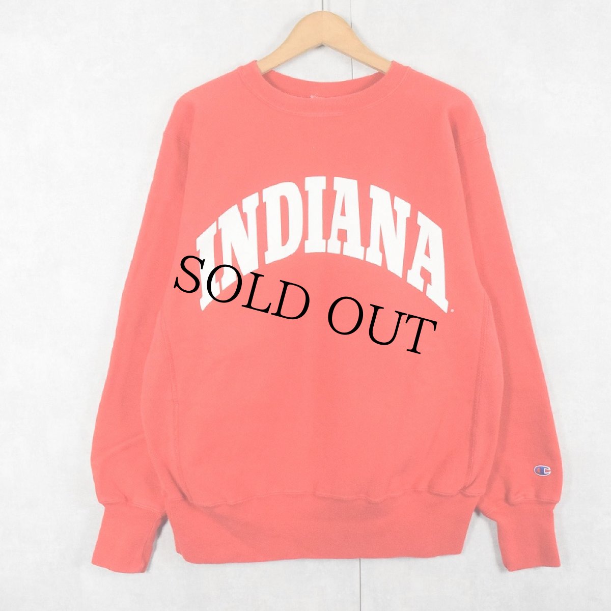 画像1: 90's Champion REVERSE WEAVE "INDIANA" プリントスウェット L (1)