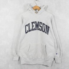 画像1: 90's Champion REVERSE WEAVE USA製 "CLEMSON" プリントスウェットフーディー XXL (1)