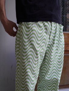 画像3: RAGGED JEANS ウェーブ柄 コットンパンツ W33 (3)