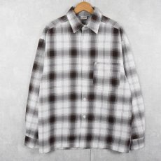 画像1: Caltop USA製 オンブレーチェック柄 ポリエステルシャツ (1)