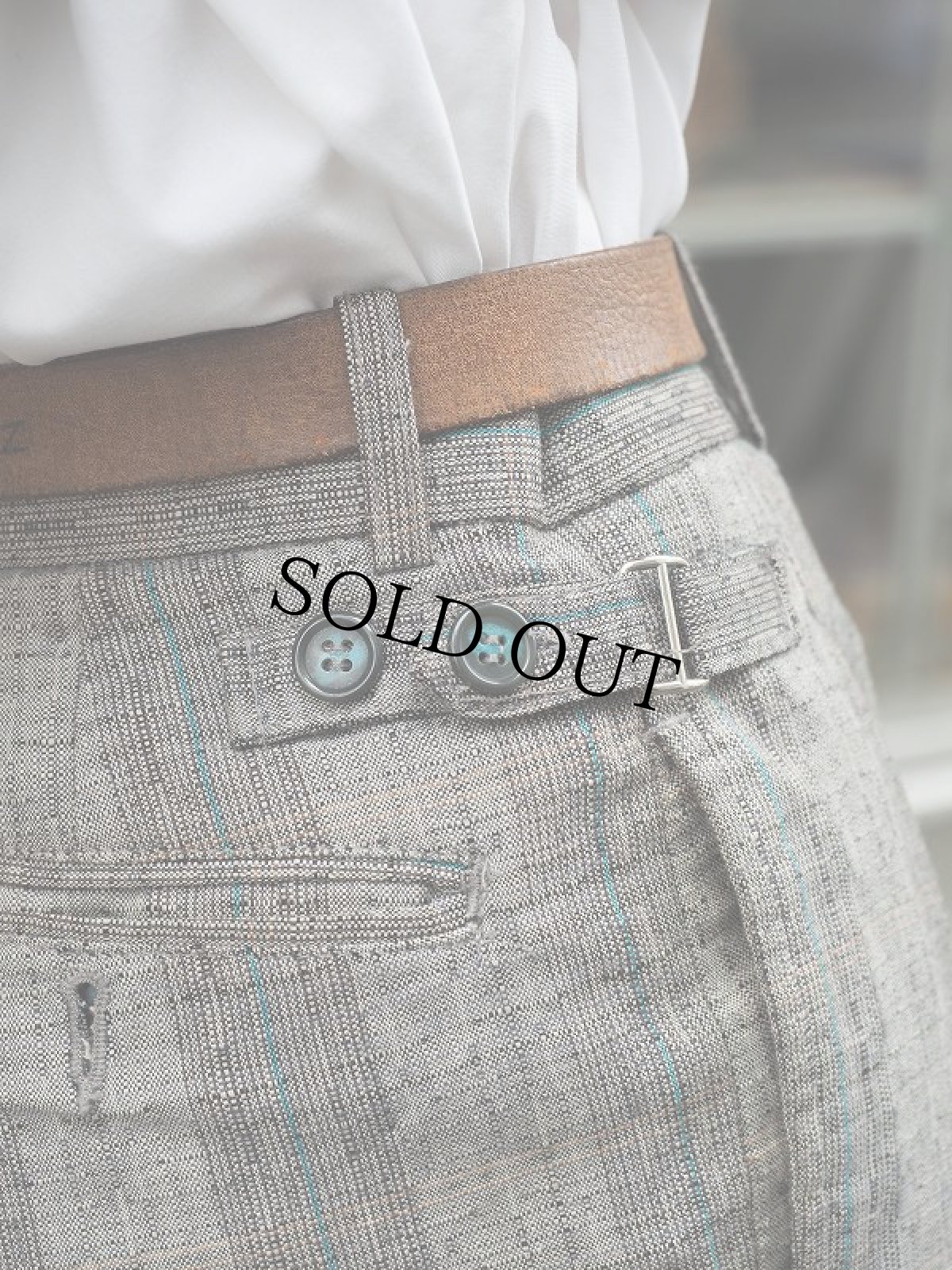 画像5: 80〜90's FRONT LINE チェック柄 ポリエステル×レーヨン 2タックスラックス W31 (5)