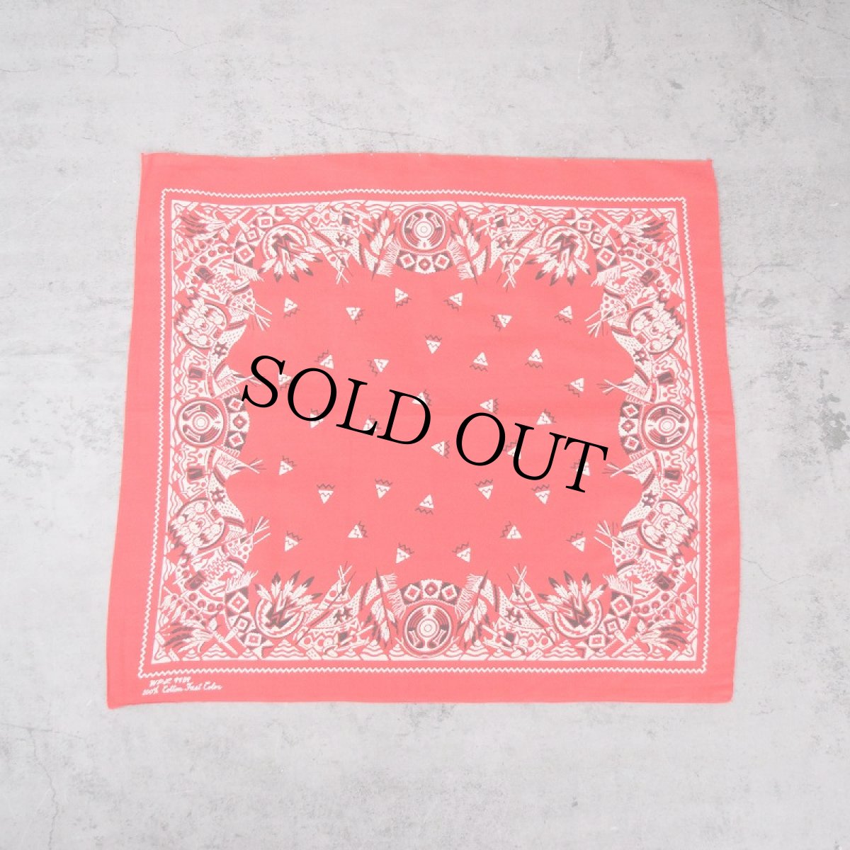 画像2: 60's FAST COLOR 筆記体 ネイティブ柄 バンダナ (2)