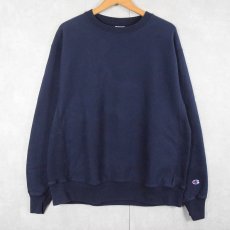 画像1: Champion REVERSE WEAVE 目無し スウェット NAVY L (1)
