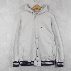 画像1: 90's Champion REVERSE WEAVE USA製 フルスナップ スウェットパーカー L (1)