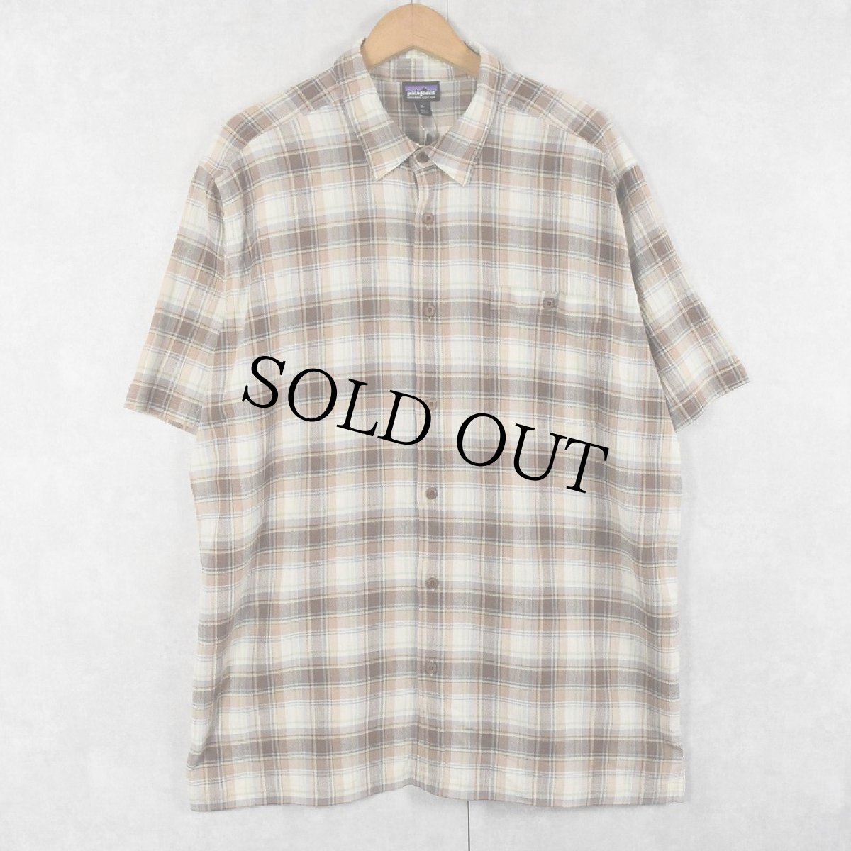 画像1: 2022SS Patagonia "ORGANIC COTTON" チェック柄 コットンシャツ XL (1)