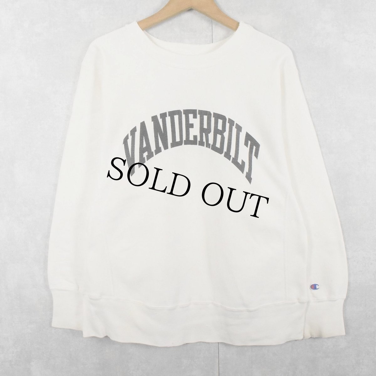 画像1: 80's Champion REVERSE WEAVE トリコタグ USA製 "VANDERBILT" プリントスウェット M (1)