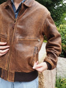 画像1: L.L.Bean "A-2 TYPE" フライトレザージャケット M (1)