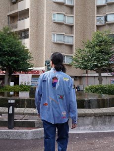 画像4: 70's Sears PERMA PREST "Embroidery" シャンブレーシャツ L TALL (4)