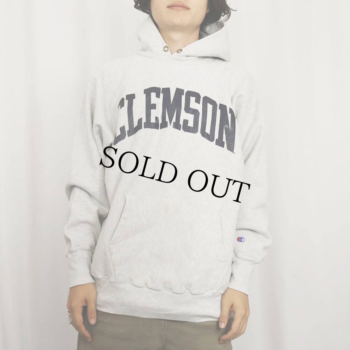 画像2: 90's Champion REVERSE WEAVE USA製 "CLEMSON" プリントスウェットフーディー XXL (2)