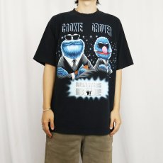 画像2: 90's MONSTERS IN BLUE 映画パロディ プリントTシャツ BLACK XL (2)