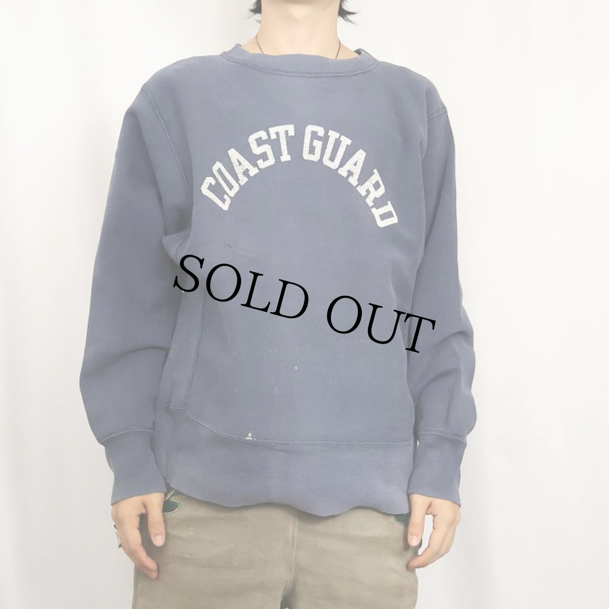 画像2: 80's Champion REVERSE WEAVE トリコタグ USA製 "COAST GUARD" プリントスウェット NAVY M (2)
