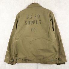 画像1: 80's U.S.NAVY A-2 ステンシル入り デッキジャケット LARGE (1)