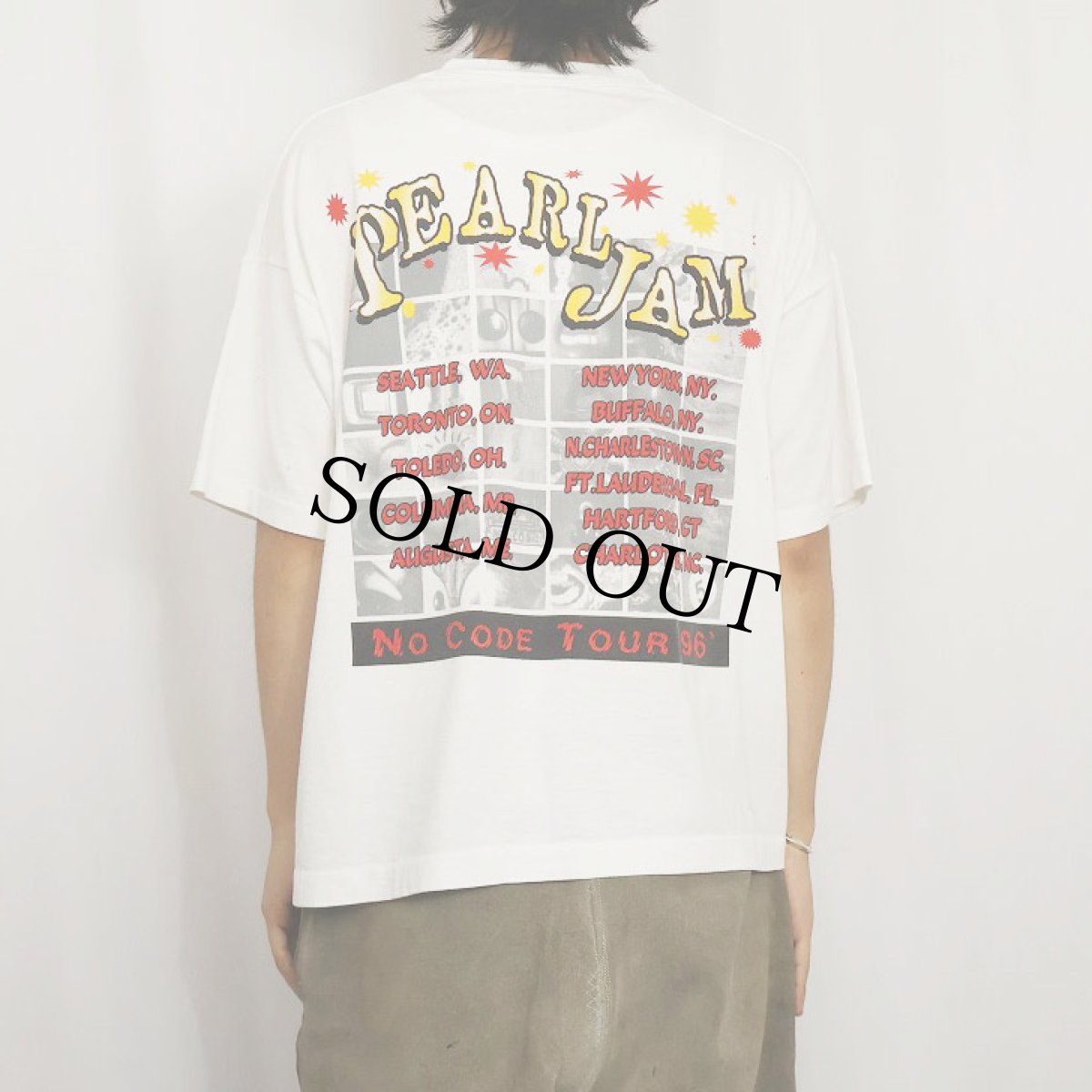 画像3: 1996 PEARL JAM USA製 "NO CODE TOUR 96" オルタナティブロックバンドツアープリントTシャツ XL (3)