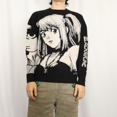画像2: DEATH NOTE "弥 海砂×L" キャラクタースキーニットセーター BLACK M (2)