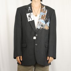 画像3: UPPER "SEX PISTOLS" リメイクプリント ストライプ柄 ウールテーラードジャケット  (3)
