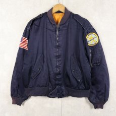 画像1: 80〜90's "L-2A TYPE" パッチ付き フライトジャケット NAVY (1)
