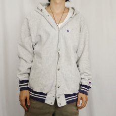 画像2: 90's Champion REVERSE WEAVE USA製 フルスナップ スウェットパーカー L (2)