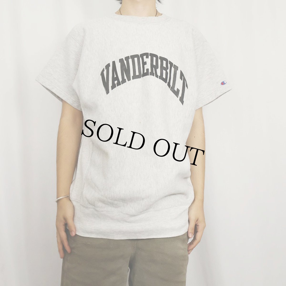 画像2: 90's Champion REVERSE WEAVE USA製 "VANDERBILT" 半袖プリントスウェット XL (2)