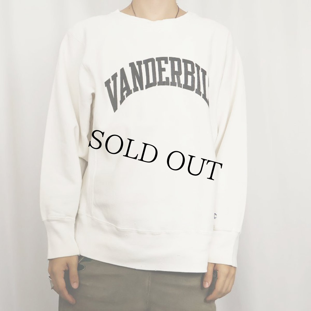 画像2: 80's Champion REVERSE WEAVE トリコタグ USA製 "VANDERBILT" プリントスウェット M (2)