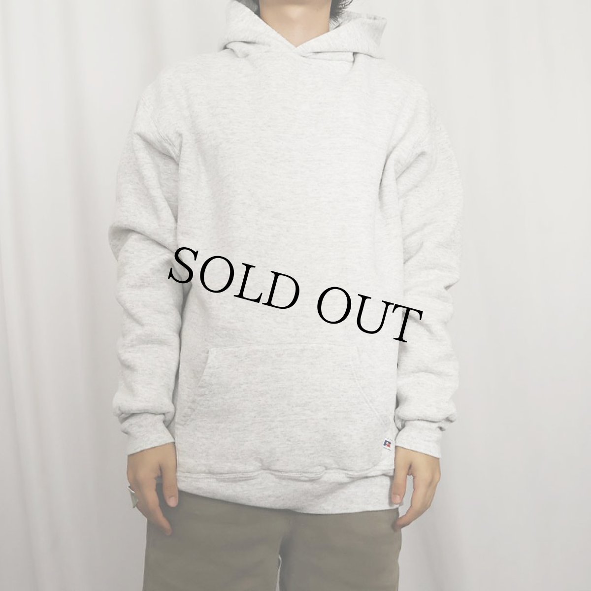 画像2: 90's RUSSELL ATHLETIC USA製 無地 ダブルフェイススウェットフーディー XL (2)