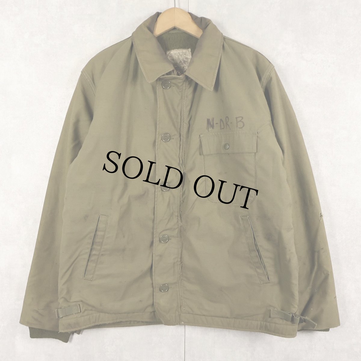 画像2: 80's U.S.NAVY A-2 ステンシル入り デッキジャケット LARGE (2)