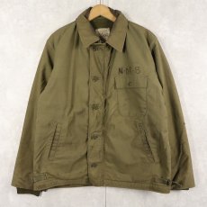 画像2: 80's U.S.NAVY A-2 ステンシル入り デッキジャケット LARGE (2)