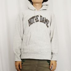 画像2: 80's Champion REVERSE WEAVE トリコタグ USA製 "NOTRE DAME" プリントスウェットフーディー M (2)