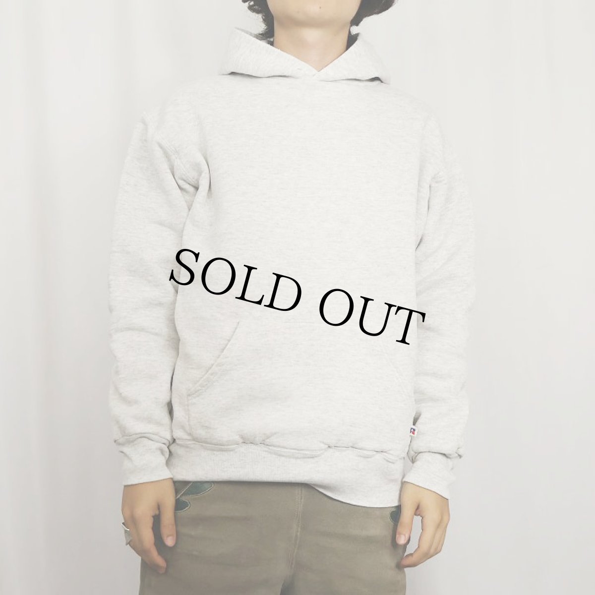 画像2: 90's RUSSELL ATHLETIC USA製 無地 ダブルフェイススウェットフーディー L (2)