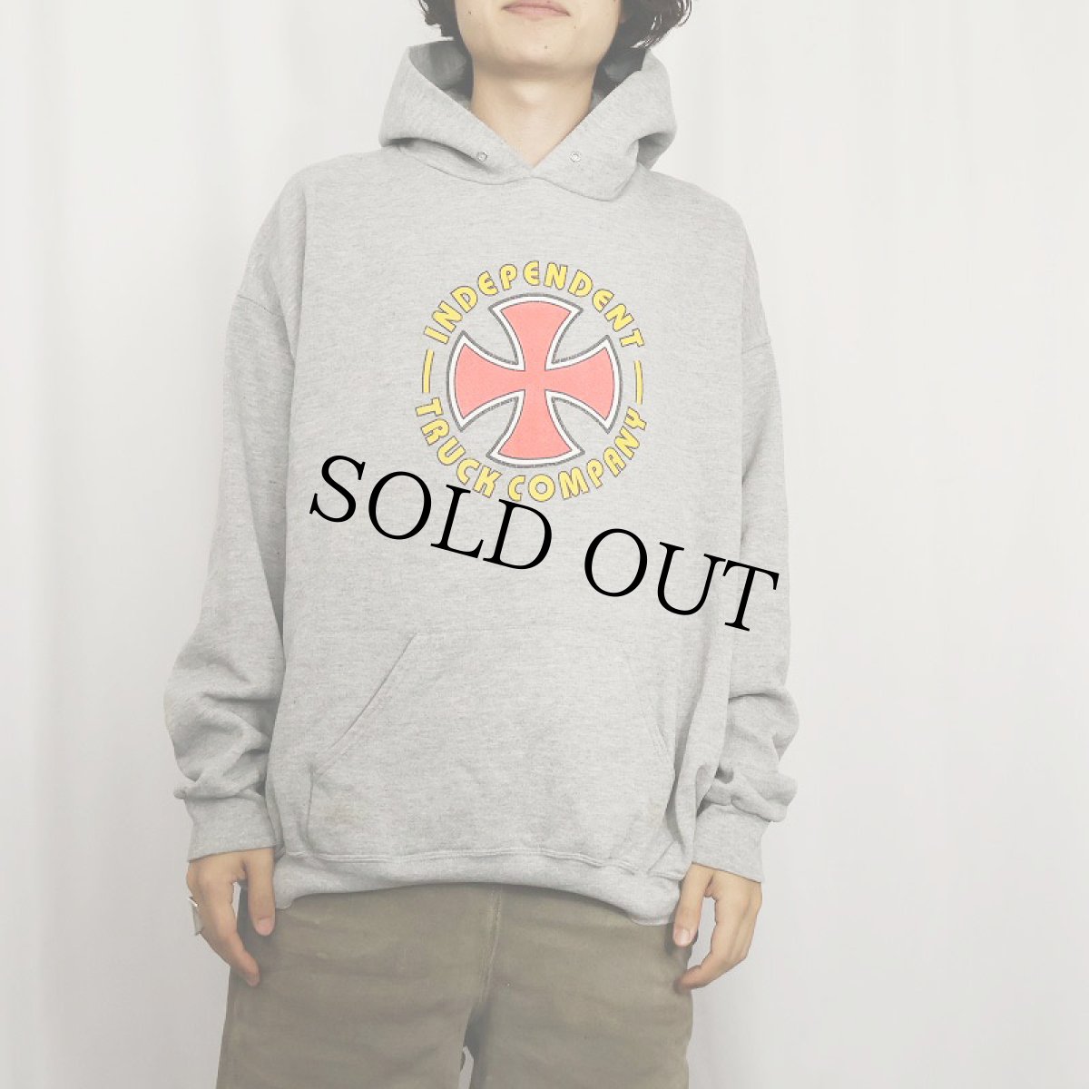 画像2: 90's INDEPENDENT by Lee USA製 ロゴプリントスウェットフーディー XL (2)