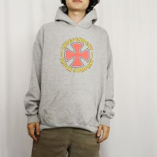 画像2: 90's INDEPENDENT by Lee USA製 ロゴプリントスウェットフーディー XL (2)