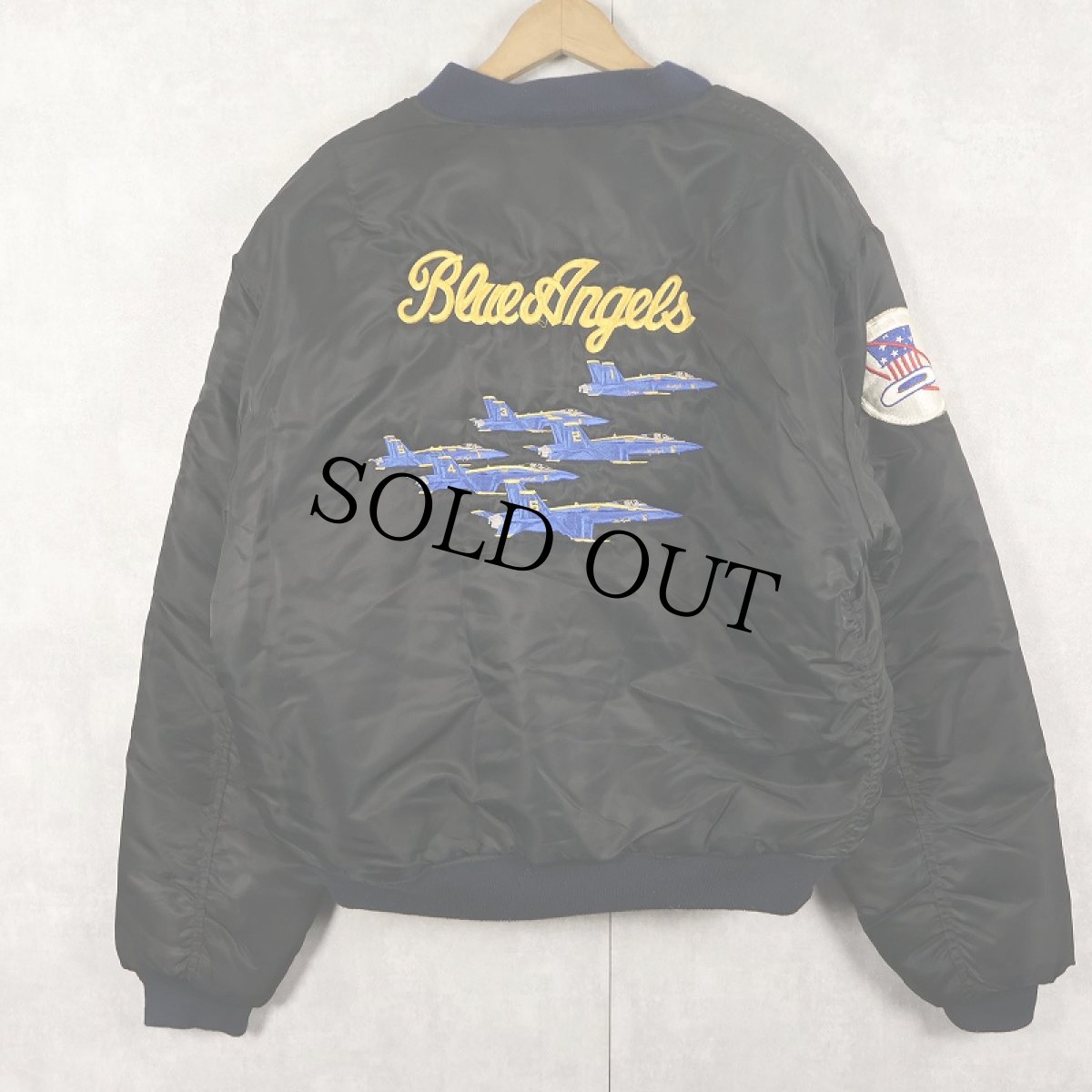 画像1: 民間品 90's ROTHCO USA製 MA-1 フライトジャケット 刺繍入り BLACK XL (1)