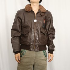 画像2: 70〜80's San Diego LEATHER JACKET FACTORY USA製 "G-1 TYPE" パッチ付き フライトレザージャケット SIZE42 (2)
