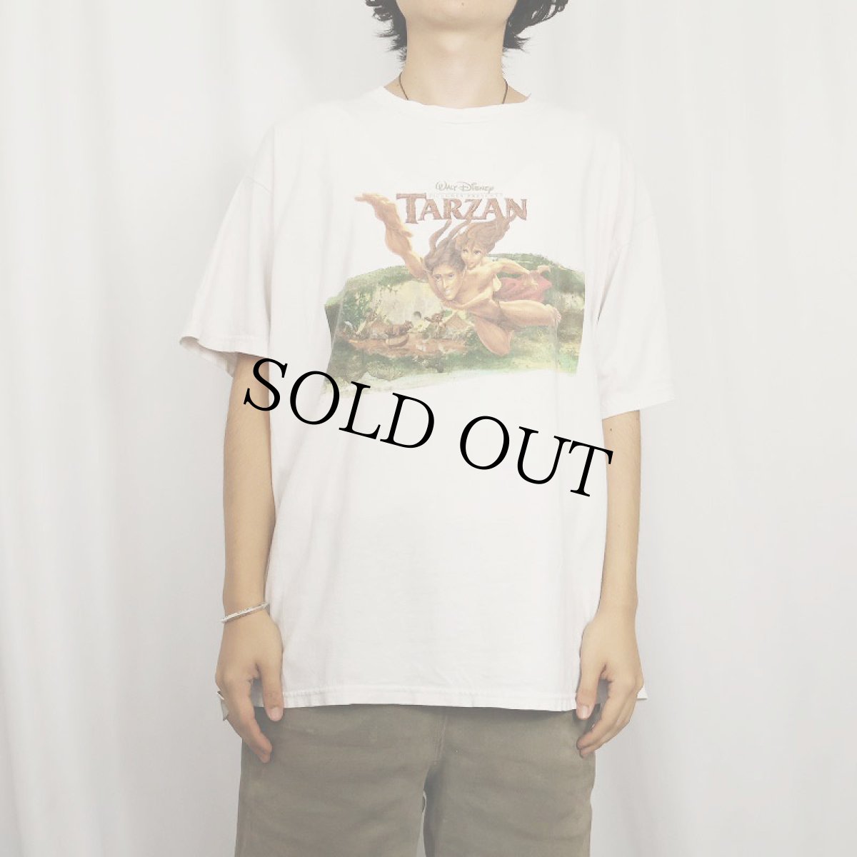画像2: 90's〜 Disney "Tarzan" キャラクタープリント 映画Tシャツ XL (2)