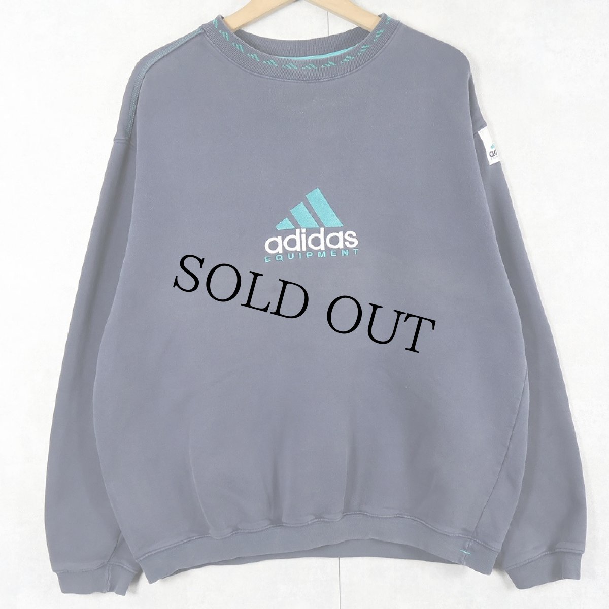 画像1: 90's adidas EQUIPMENT ロゴ刺繍スウェット NAVY M (1)