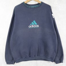 画像1: 90's adidas EQUIPMENT ロゴ刺繍スウェット NAVY M (1)