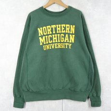 画像1: 2000's The Cotton Exchange USA製 REVERSE WEAVE TYPE "NORTHERN MICHIGAN UNIVERSITY" プリントスウェット 2X (1)