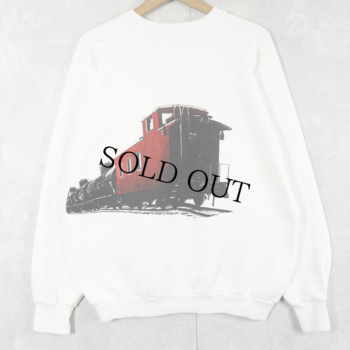 画像2: 90's RIVERTOWN TRADING CO. USA製 機関車プリントスウェット XL (2)