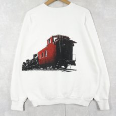 画像2: 90's RIVERTOWN TRADING CO. USA製 機関車プリントスウェット XL (2)