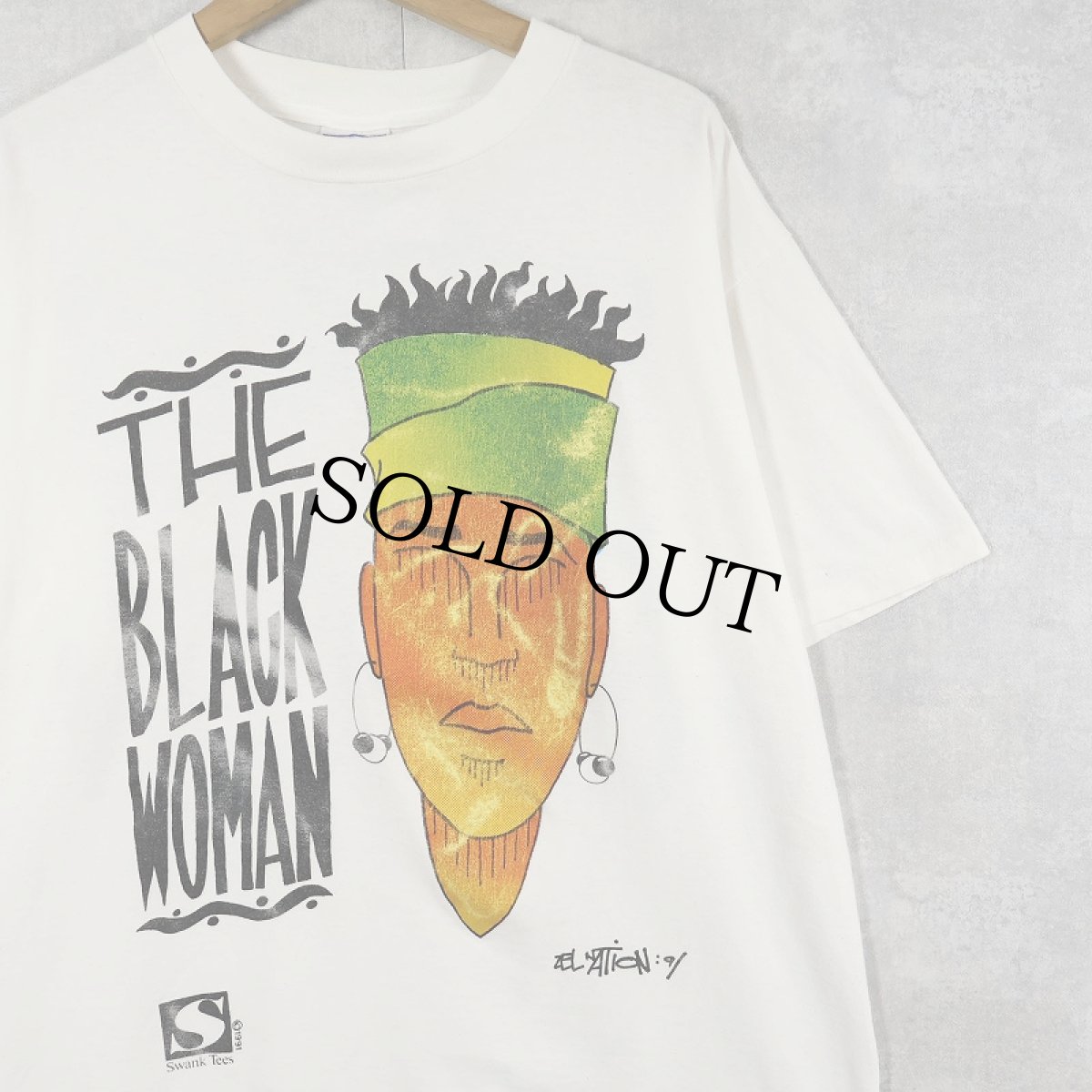 画像1: 90's USA製 "THE BLACK WOMAN" プリントTシャツ XL (1)