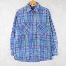 画像1: 80's ST JOHN'S BAY "BIG MAC FLANNEL" チェック柄 ヘビーネルシャツ L (1)