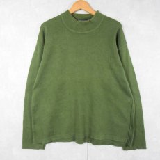 画像1: 90's J.CREW USA製 モックネック コットンニットセーター L (1)