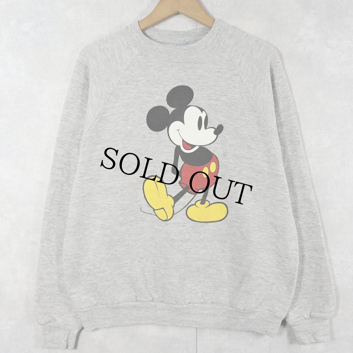 画像1: 90's Disney MICKEY MOUSE USA製 キャラクタープリントラグランスウェット XL (1)