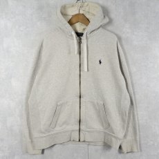 画像1: POLO Ralph Lauren REVERSE WEVAE TYPE ロゴ刺繍 スウェットジップパーカー XL (1)