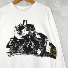 画像1: 90's RIVERTOWN TRADING CO. USA製 機関車プリントスウェット XL (1)