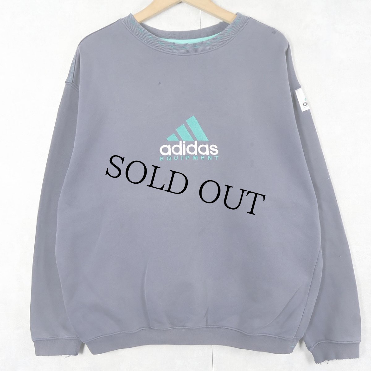 画像1: 90's adidas EQUIPMENT ロゴ刺繍スウェット NAVY M (1)