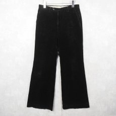 画像2: 〜70's コーデュロイフレアパンツ BLACK (2)